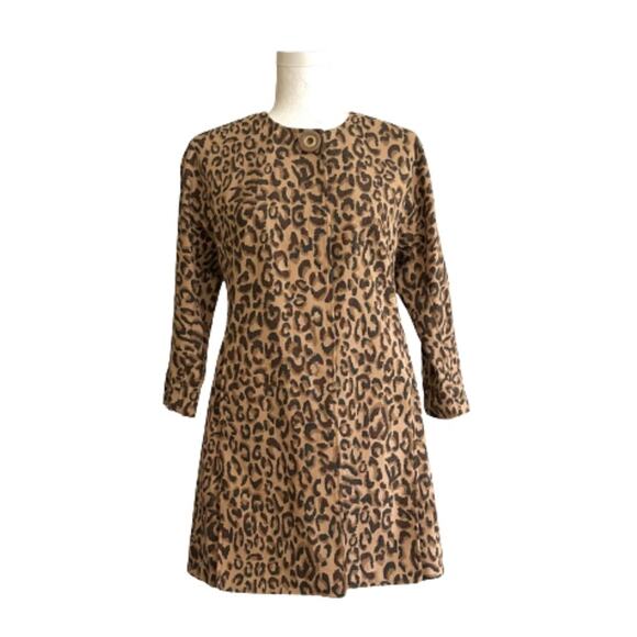 Carol Anderson by Invitation Animal Print Pockets Longer Duster Jacket Size XS - Picture 1 of 13